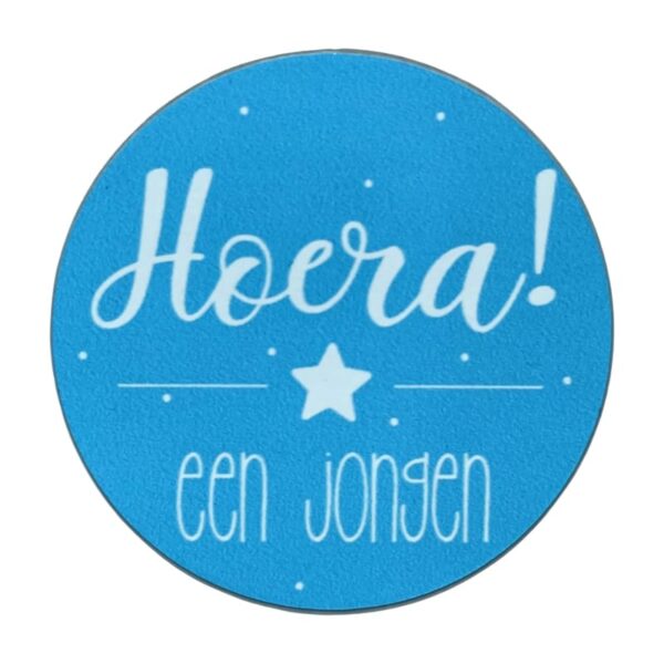 Sticker Blauw 'Hoera een Jongen'