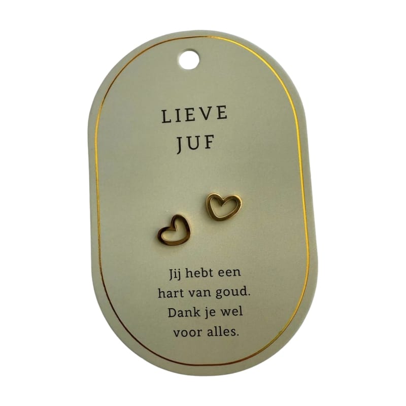 juffen cadeau armband armbandje online bestellen gratis verzenden oorbellen sieraden Oorbellen Lieve Juf
