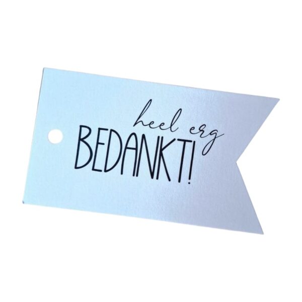Label heel erg bedankt 7x4 cm
