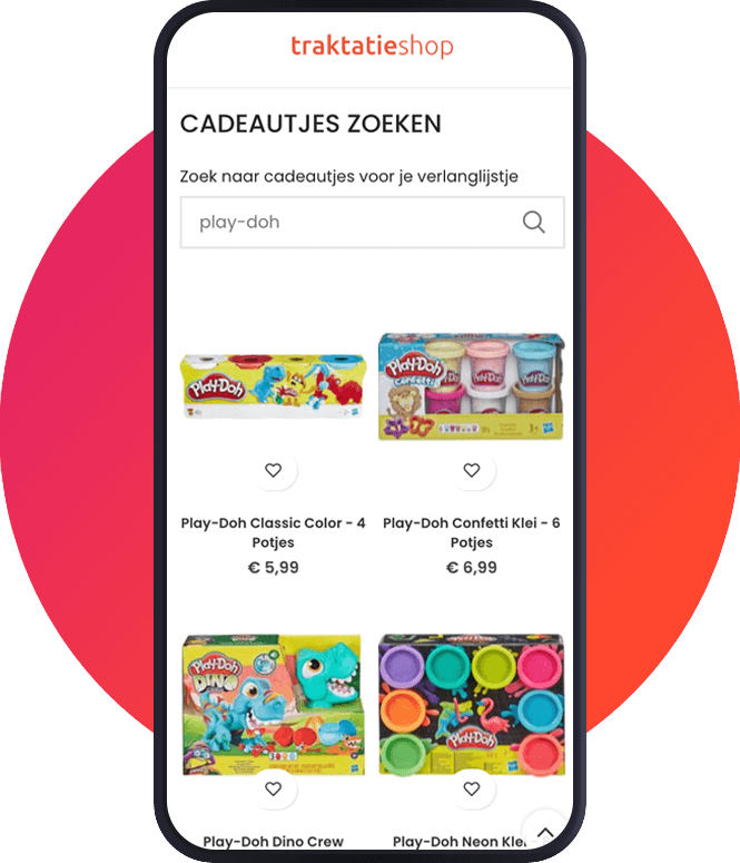 online verlanglijstje traktatieshop stap 2