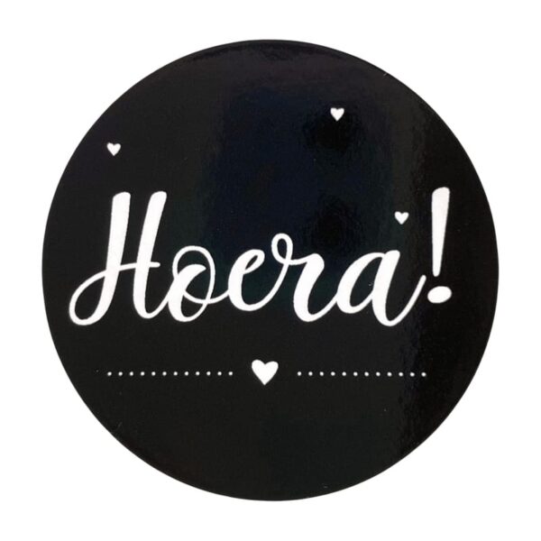 Sticker Zwart Hoera